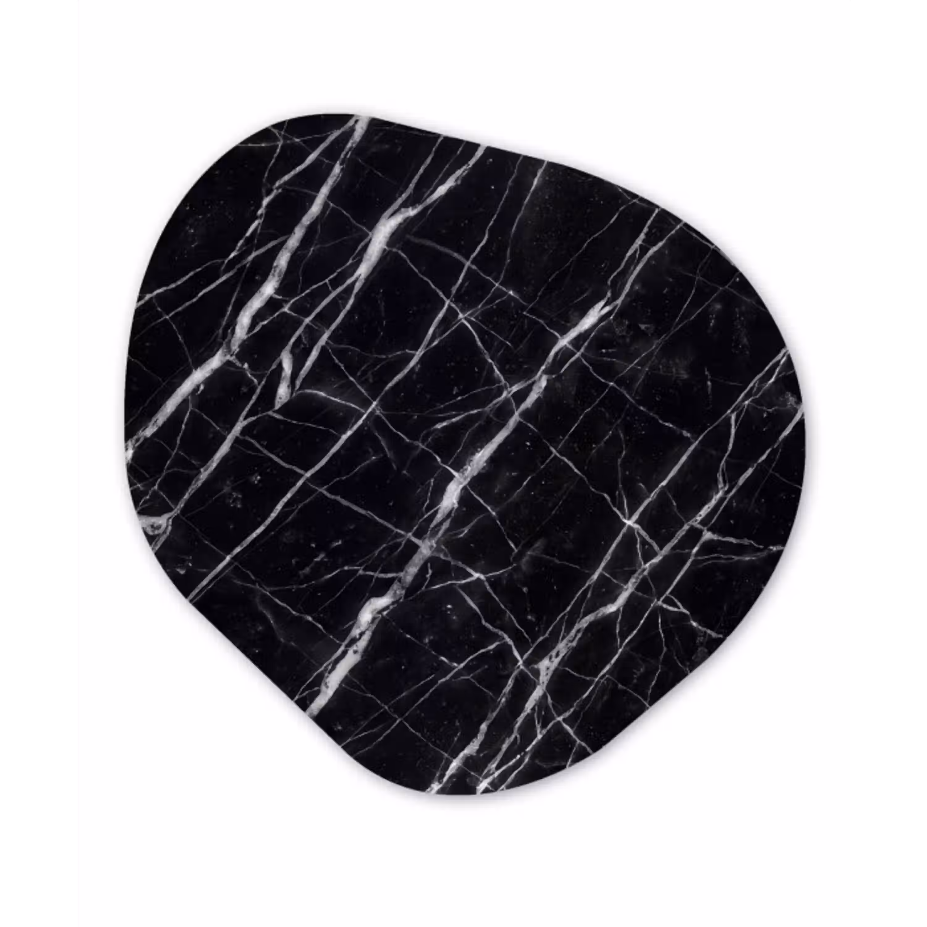 Marmer - Aders - Abstract - Zwart Wandcirkel Organisch Forex 3mm klein -3d