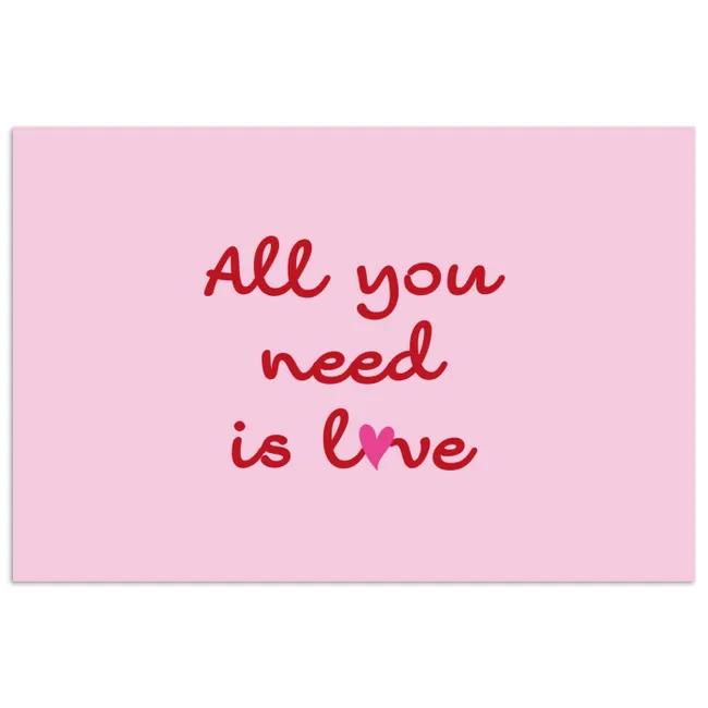 Poster - Tekst - Roze - Love - Hart