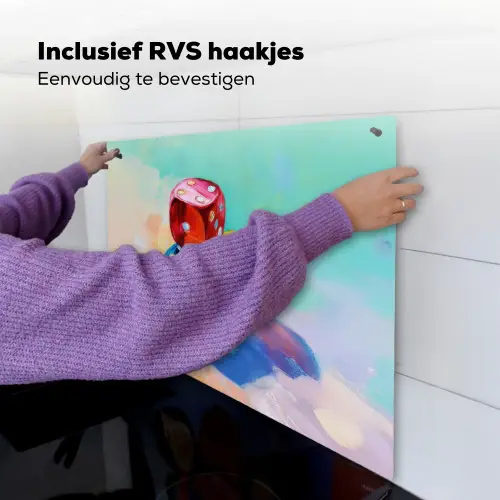 Dobbelstenen - Kleurrijk - Getallen - Stipjes Inductie beschemer met haakjes middel -ky-ophangen-nl