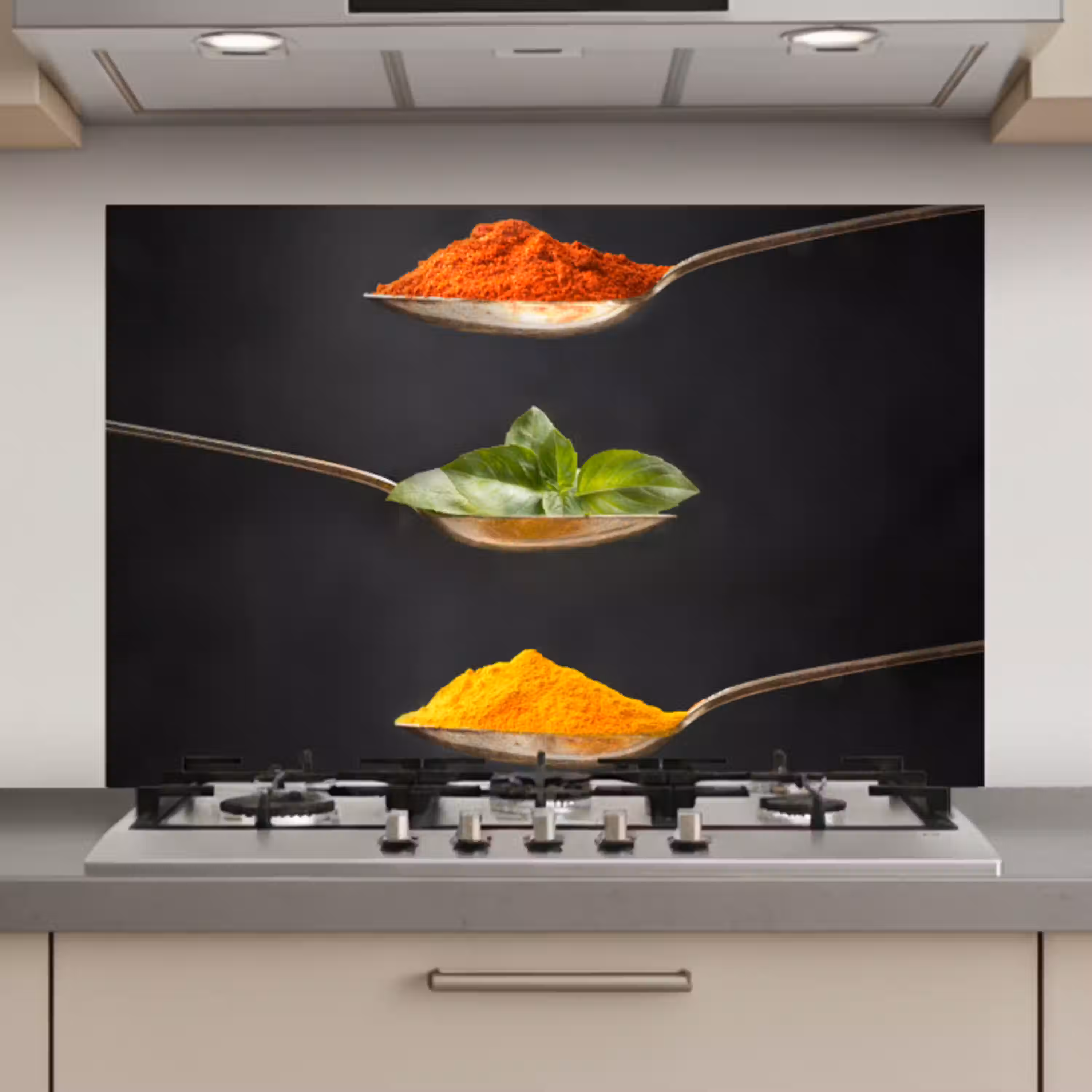 Kruiden - Lepel - Specerijen - Zwart - Italiaans keuken achterwand spatscherm klein -3d_website