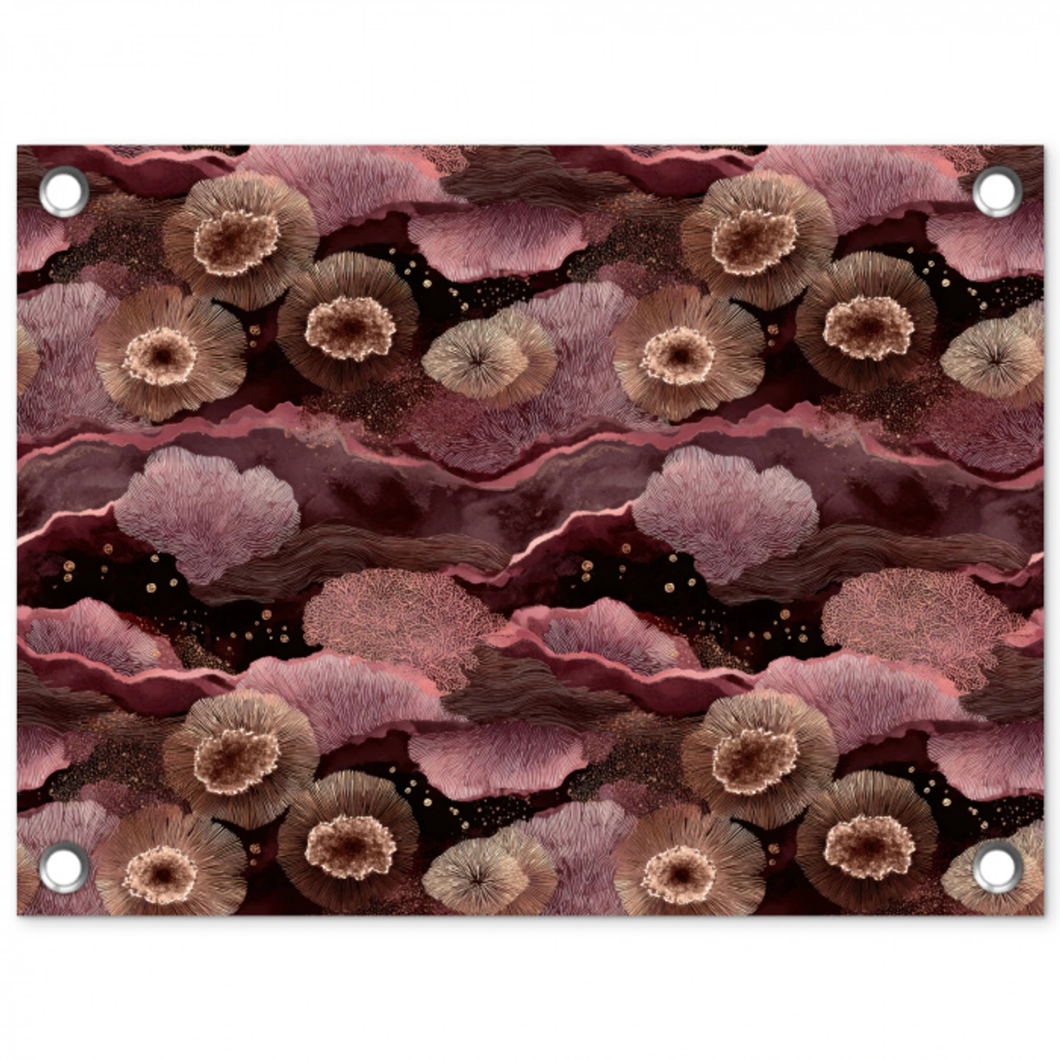 Koraal - Organisch - Roze tuinposter los doek klein 239 -3d