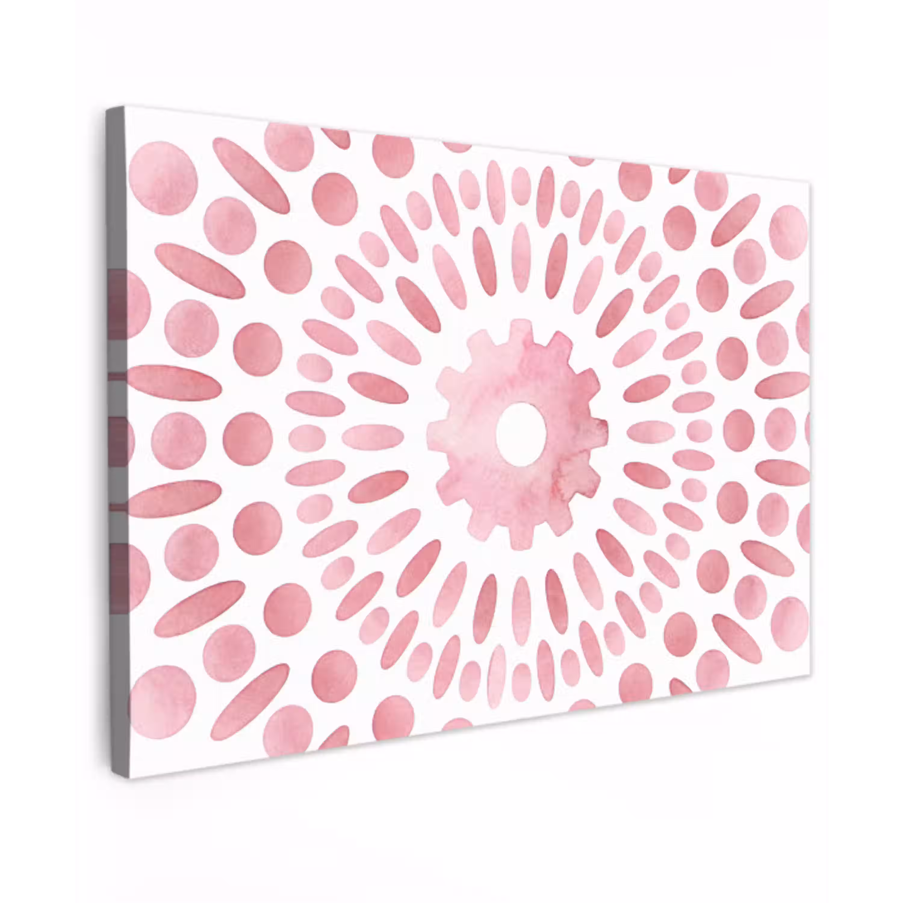 Abstract - Vormen - Patroon - Aquarel - Roze Tuinposter op houten frame 2 cm dik klein -3d