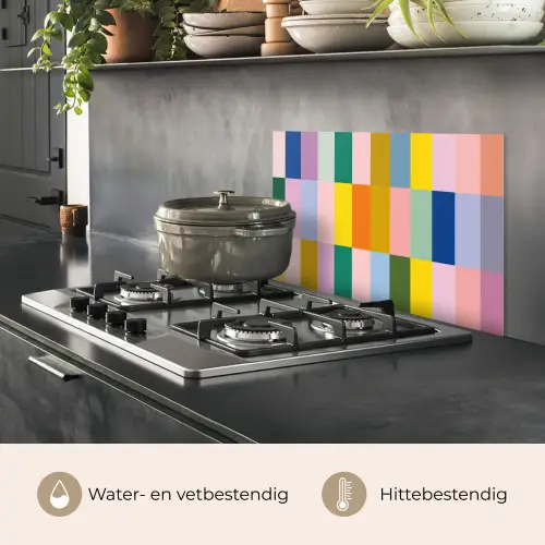 Stroken - Blauw - Patroon - Abstract keuken achterwand spatscherm klein -usp_NL