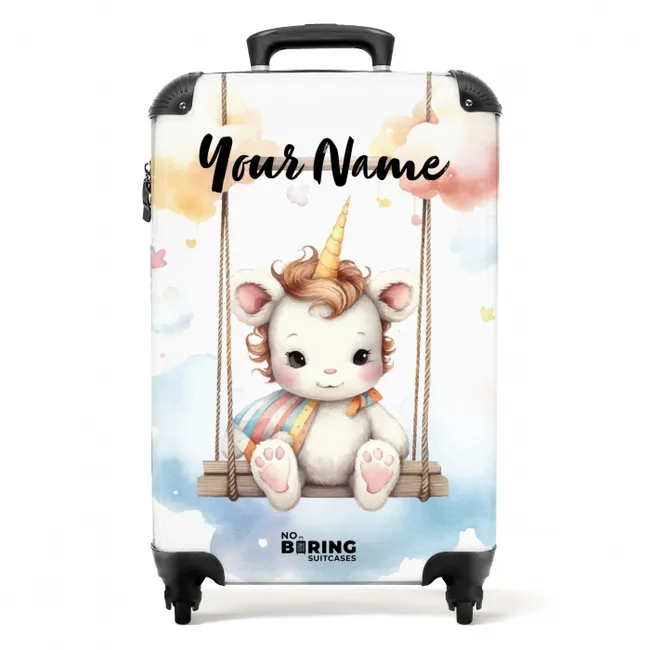 Schommelende baby eenhoorn NBS - Handbagage koffer - Kinderen Unisex middel -productfoto_recht