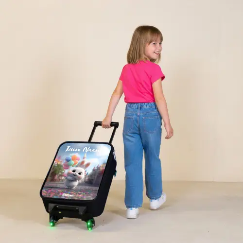 konijn - Ballonnen Kinderkoffer - Zwart klein -sfeer1