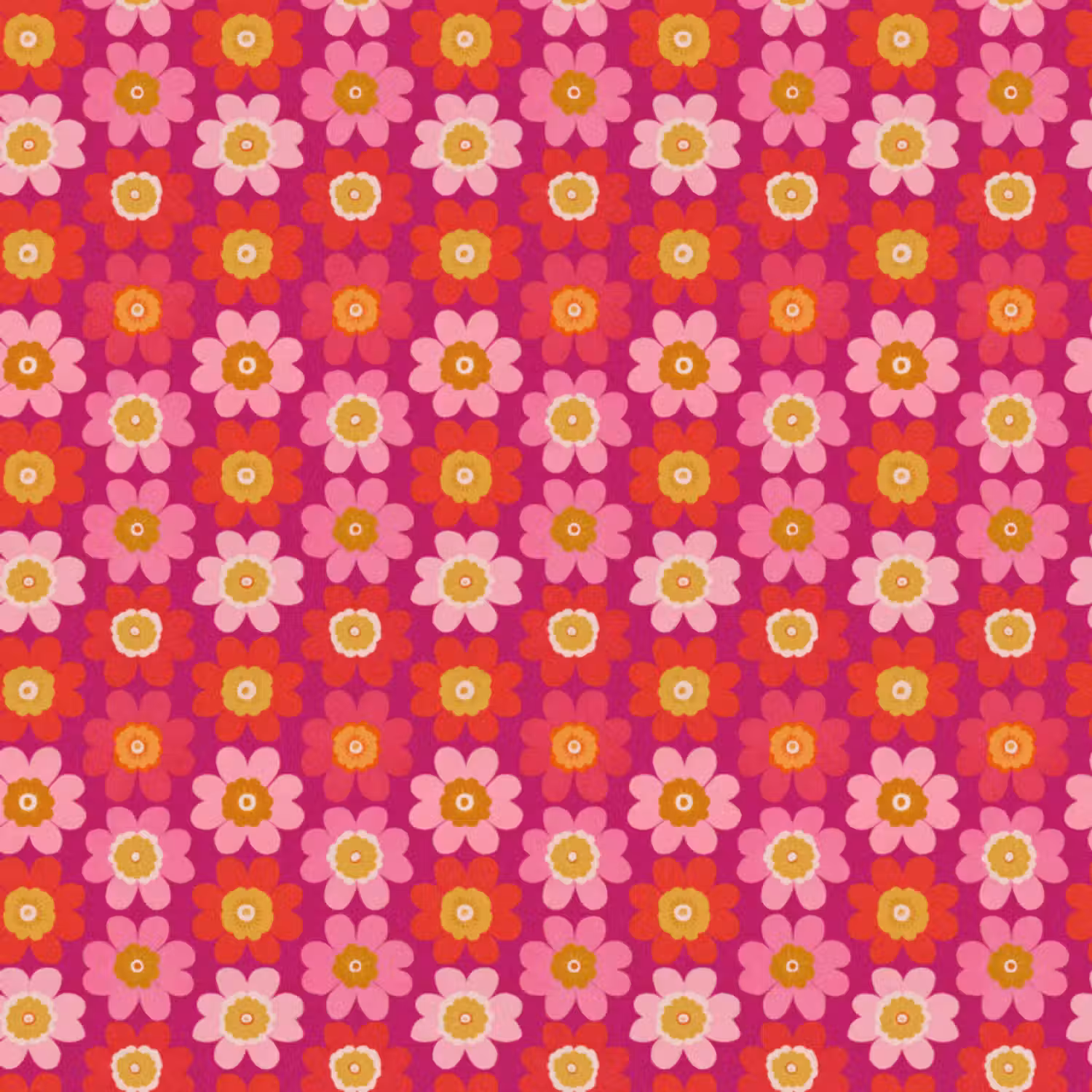 Behang - Bloemen - Retro - Kleurrijk