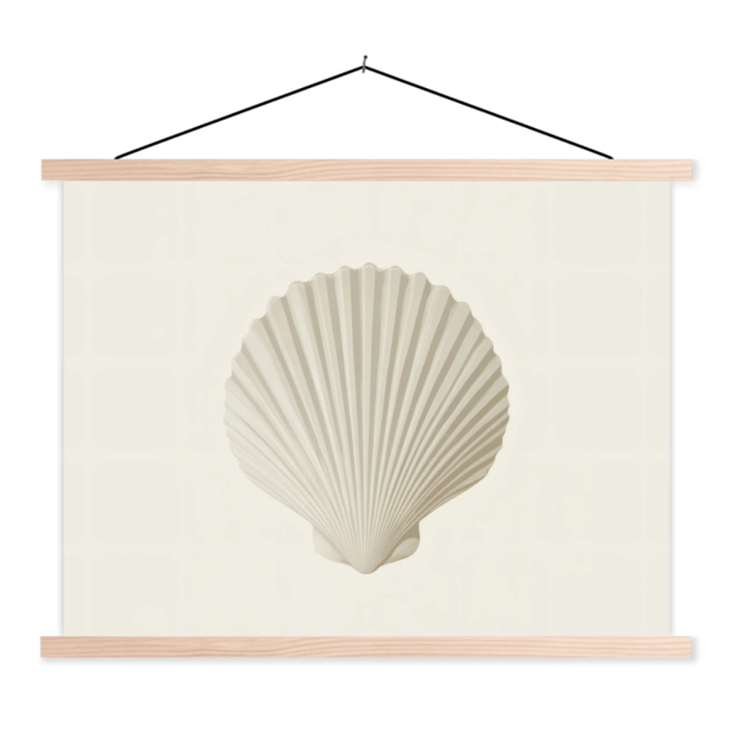 Schoolplaat - Schelp - Minimalistisch - Wit | Topdoek.nl