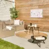 Terrazzo -  Patroon - Zacht - Zwart - Wit Tuinposter op houten frame 2 cm dik klein 845 -sfeer2