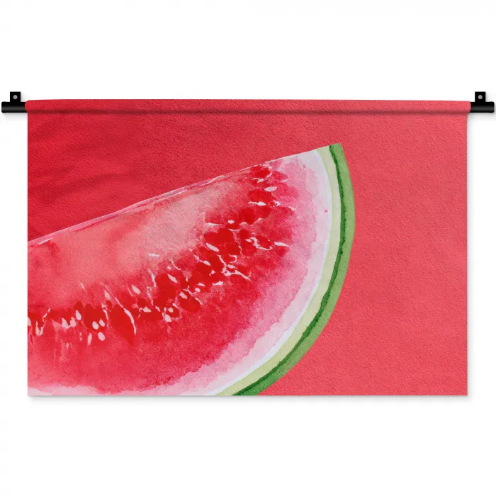 Watermeloen - Rood - Zomers Wandkleed katoen klein -zz3d