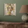 Gezicht - Vrouw - Bladeren - Goud plexiglas 5mm klein -sfeer3