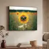 Zonnebloem - Veld - Zonnebril Textielframe zwart klein -sfeer3