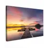 Steiger - Zonsondergang - Water - Zee - Reflectie canvas 2cm klein -z3d