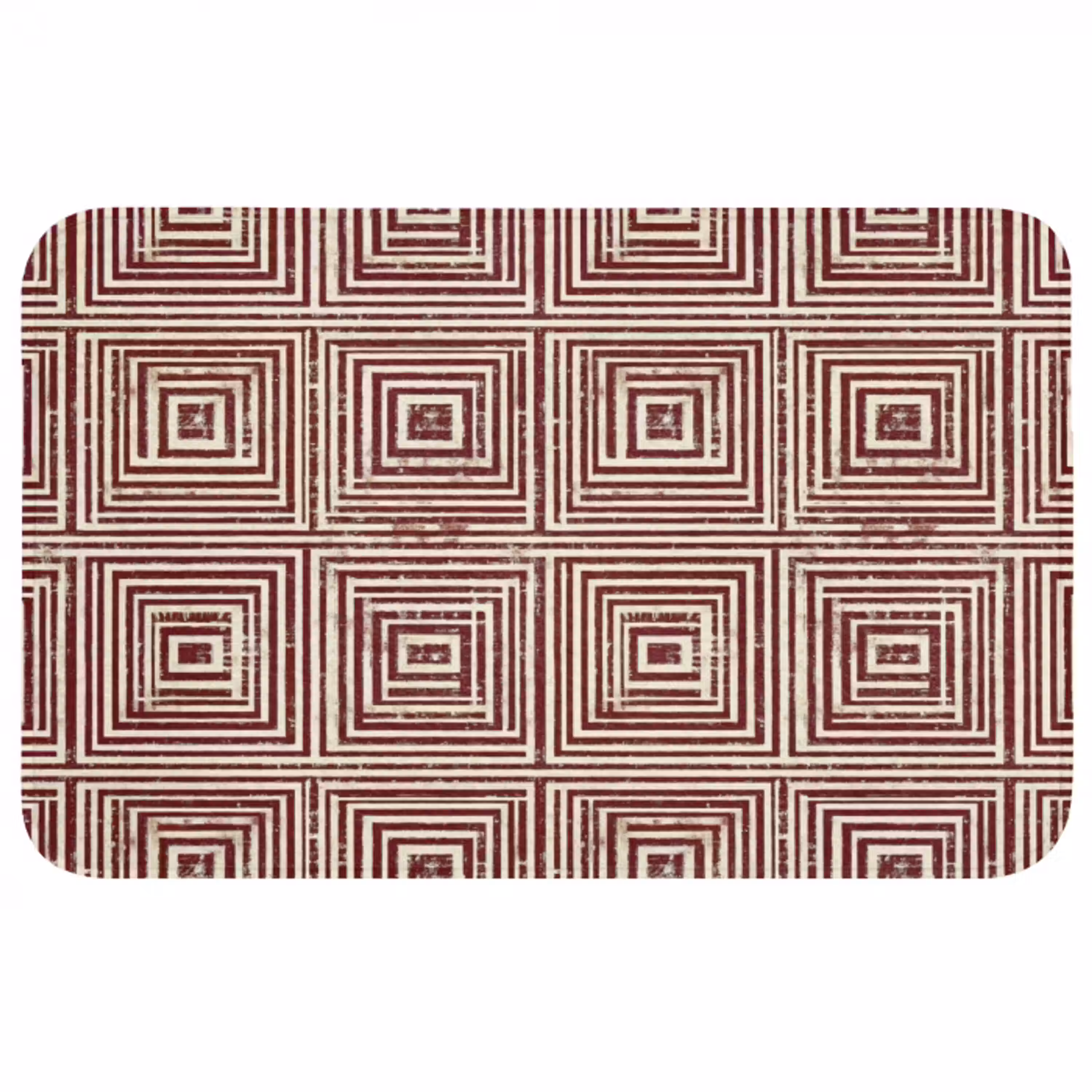 Geometrisch - Patroon - Rood Badmat middel 997 -3d