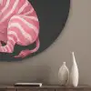 Zebra - Roze - Gestreept Akoestische PET Vilt - Rond klein -sfeer5_closeup
