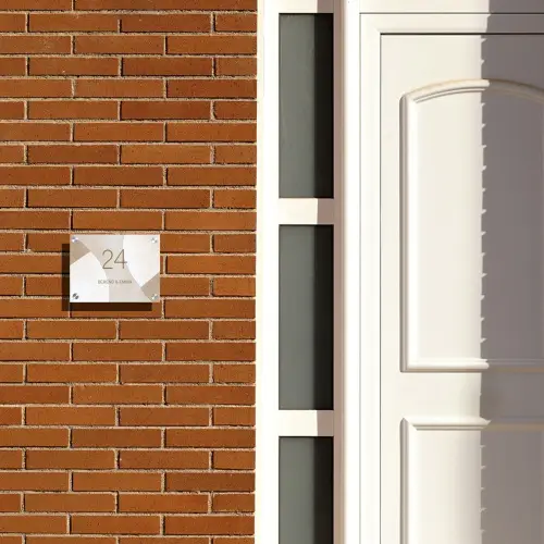 Abstract beige - Klassiek Naambord Rechthoek middel -sfeer3-rechthoek-S