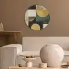 Abstract - Goud - Brons - Vormen - Geometrisch Akoestische PET Vilt - Rond klein -sfeer1