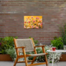 Bloemen - Veld - Geel Tuinposter op houten frame 2 cm dik klein -sfeer3