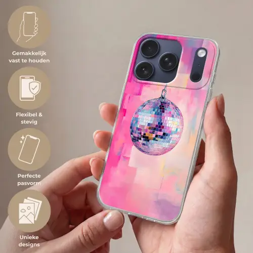 Discobal - Pink - Verf Telefoonhoesje iPhone 17 Pro klein -sfeer3_NL