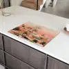 Roze landschap - Palmen - Water Inductie beschermer vinyl 3mm klein -sfeer8
