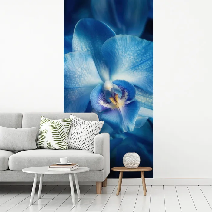 Blauw - Orchidee - Elegeant fotobehang vinyl groot -woonkamer