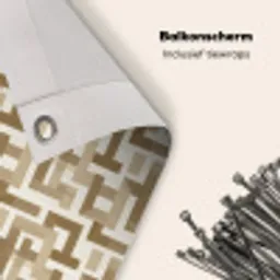 Geometrisch - Retro - Bruin Balkonbeschermer Duitsland klein 596 -closeup_NL
