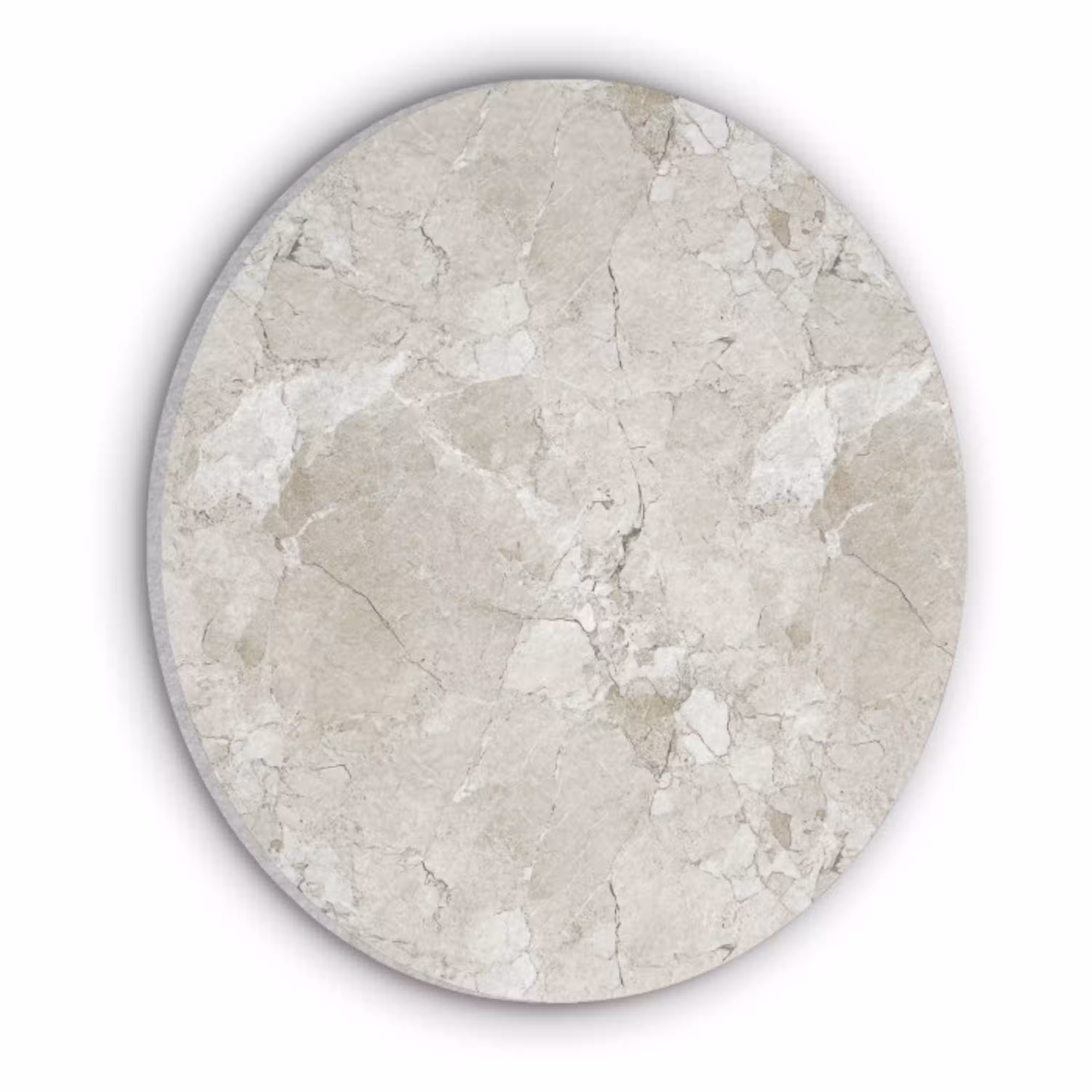 Marmer - Grijs - Aders Akoestische PET Vilt - Rond klein 838 -3d