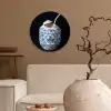 Kokosnoot - Eten - Delfts blauw - Drinken Wandcirkel plexiglas klein -sfeer1