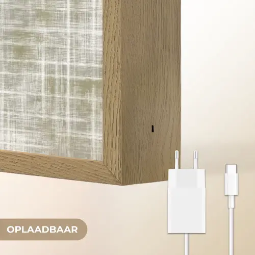 Linnen - Patroon - Groen Light Box met batterij (Wandlamp) middel 907 -USP_websiteoplaadbaarNL