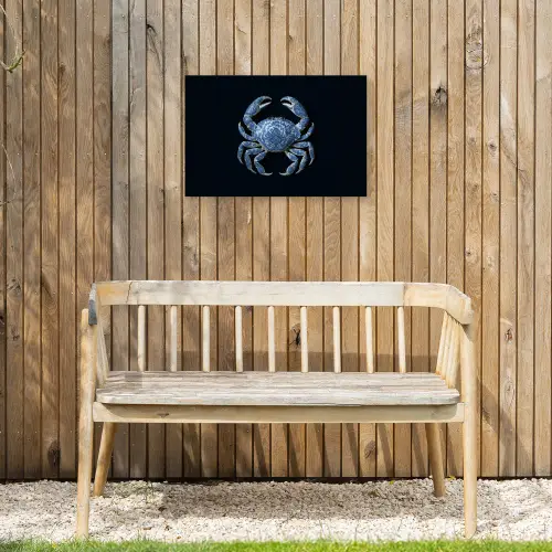 Krab - Delfts blauw - Dieren Tuinposter op houten frame 2 cm dik klein -sfeer4