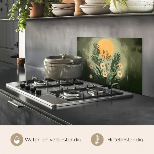 Bloemen - Bladeren - Zon - Groen keuken achterwand spatscherm klein -usp_NL