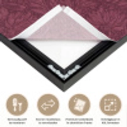 Bladeren - Patroon - Paars Textielframe zwart klein 947 -USP_closeupNL