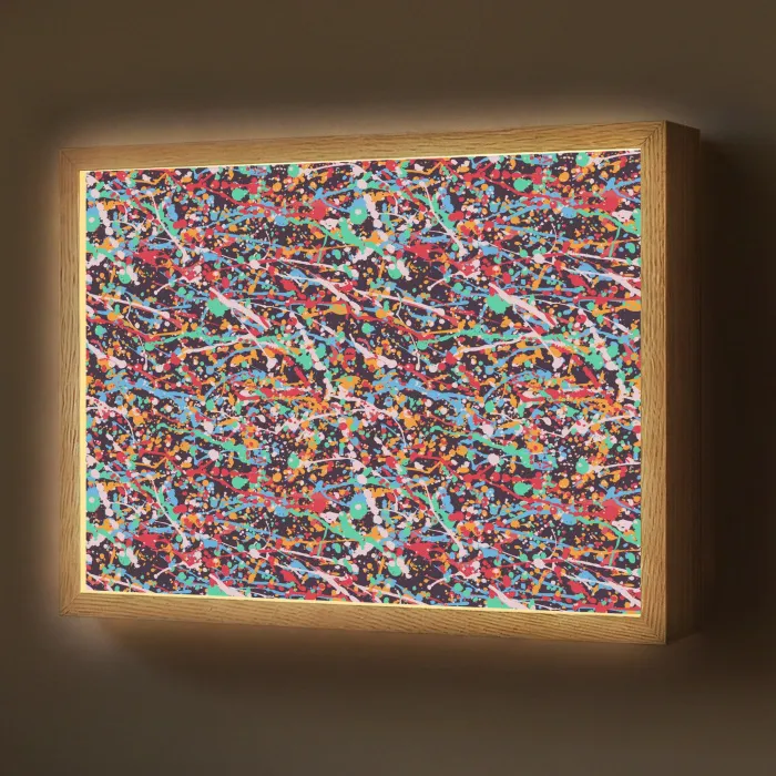 Spat - Abstract - Waterverf - Multi Light Box met batterij (Wandlamp) middel 907 -z3d_website