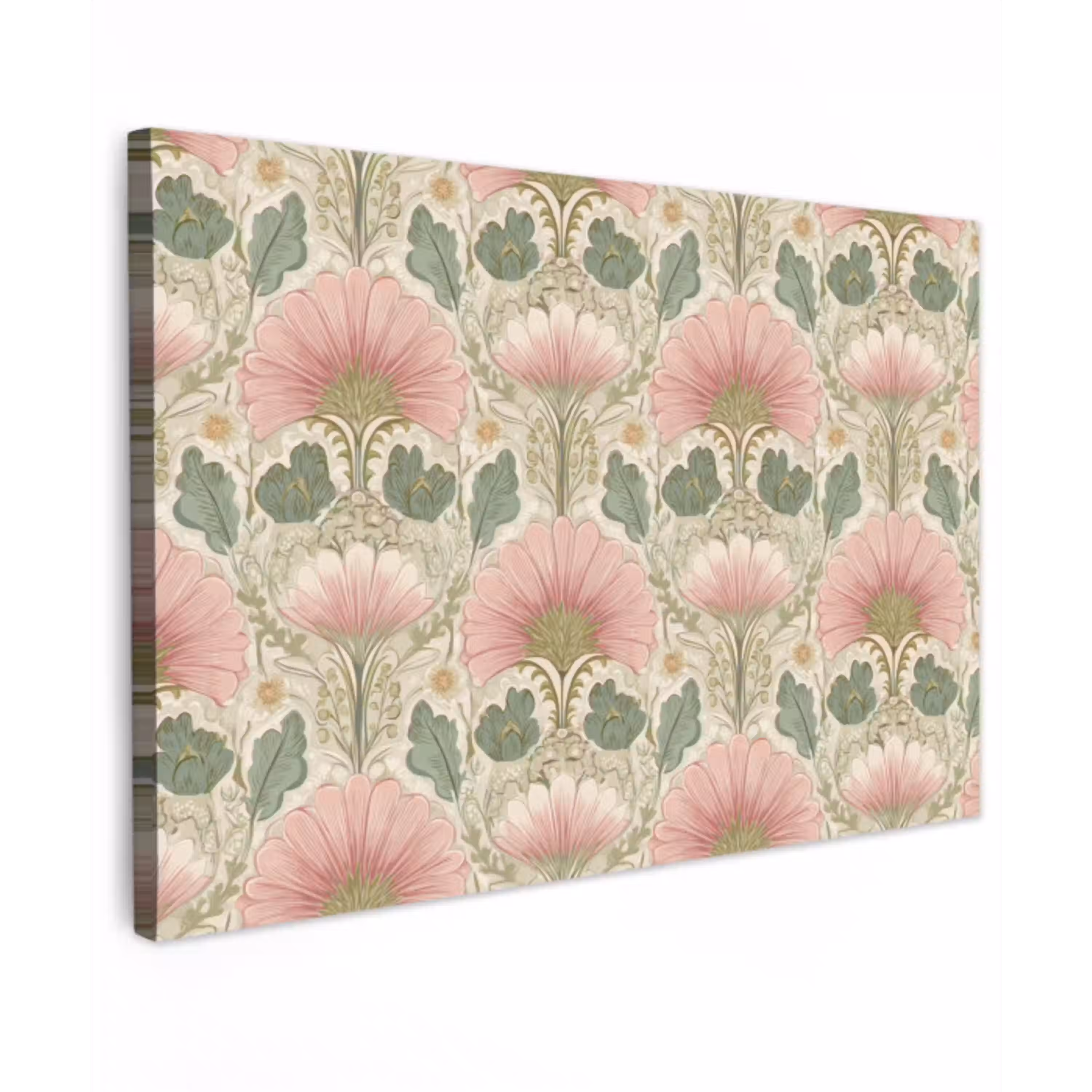 Klassiek - Patroon - Roze Tuinposter op houten frame 2 cm dik klein 845 -3d