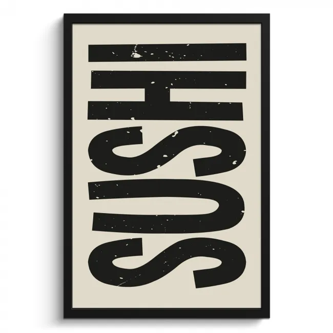 Bilder mit Rahmen - Schwarz - Sushi - Japandi - Vintage