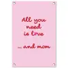 Moeder - Love - Tekst - Rood tuinposter los doek klein -3d