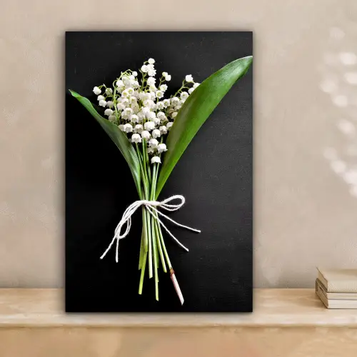 Lelietjes van dalen - Bloemen - Stilleven - Flora canvas 2cm klein -sfeer1