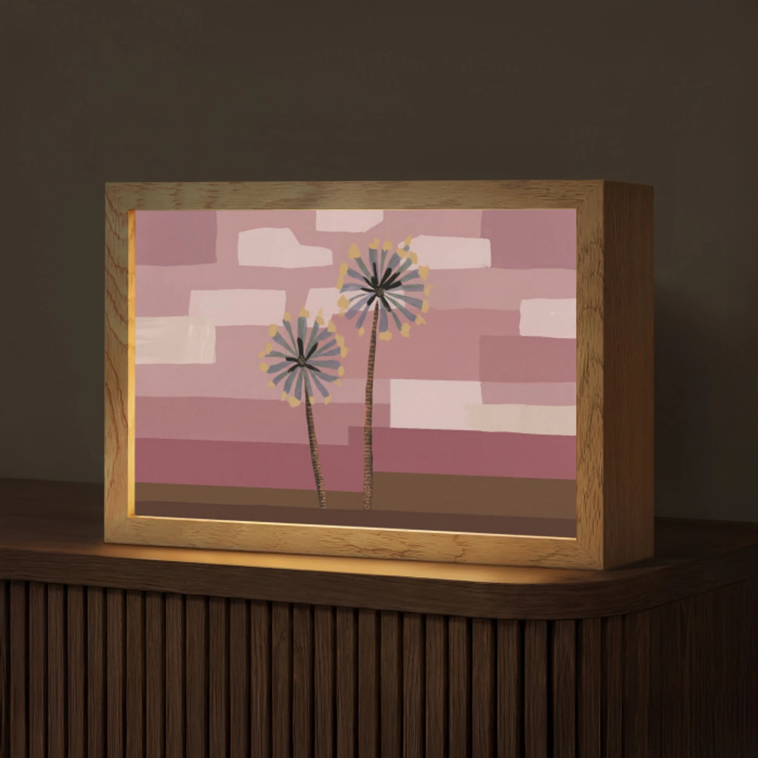 Illustratie - Bloemen - Vlakken - Abstract Light Box met kabel (Tafellamp) klein -z3d_website