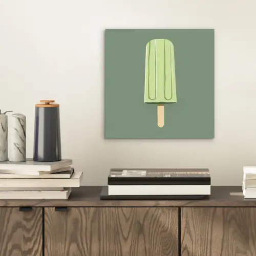 Groen - Waterijsje - Stokje - Illustratie aluminium wit klein -sfeer1