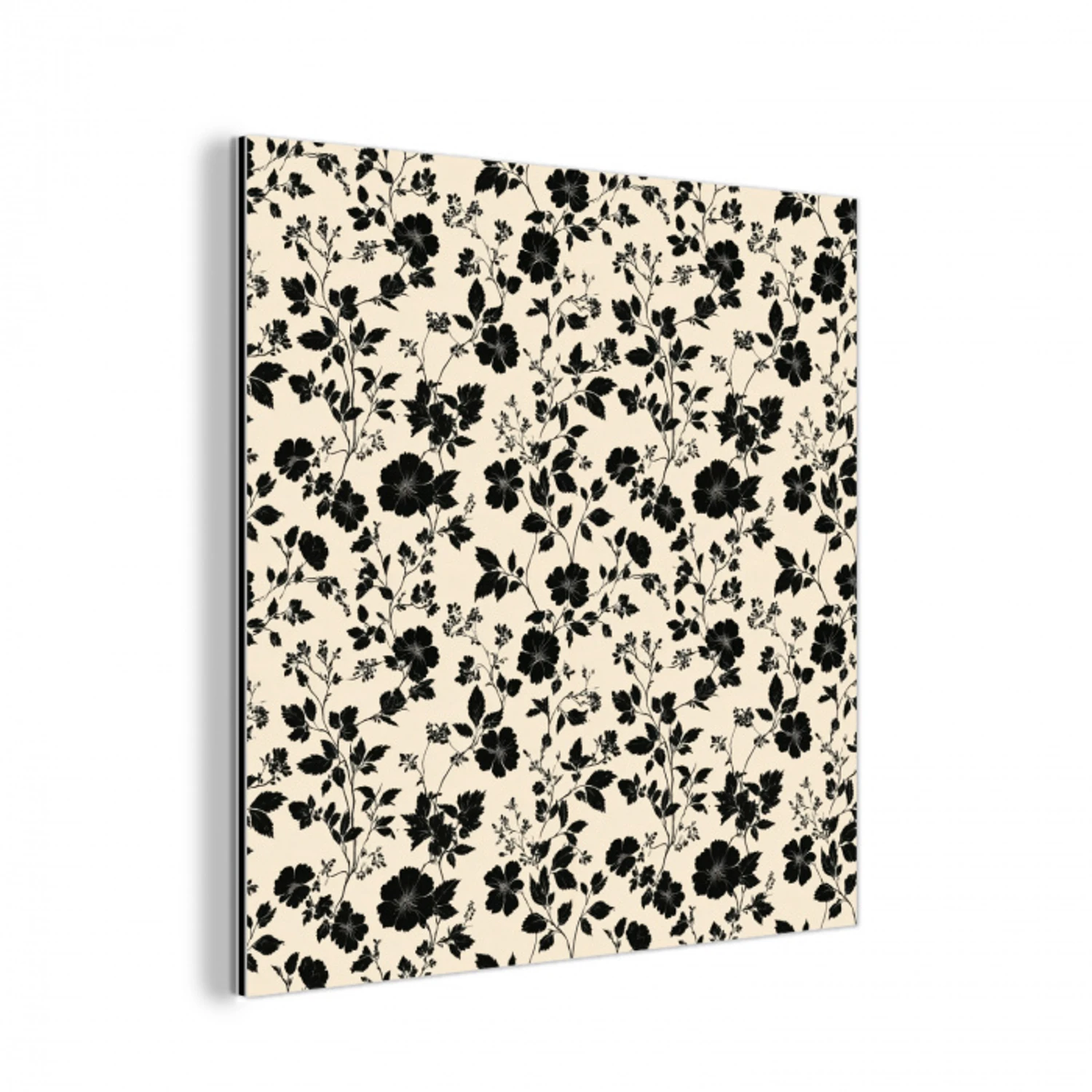 Bloemen - Dessin - Zwart aluminium wit klein 46 -3d