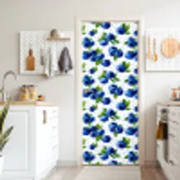 Bessen - Patroon - Blauw deurposter klein 289 -sfeer5