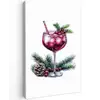 Winter - Cocktail - Decoratie - Drank - Kerst Tuinposter op houten frame 2 cm dik middel -3d