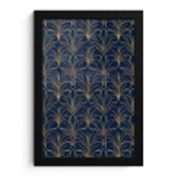 Deco - Waaier - Blauw fotolijst zwart zonder passe partout klein 224 -3d