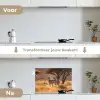Zebra's - Savannelandschap - Gras keuken achterwand spatscherm klein -voor_na_NL