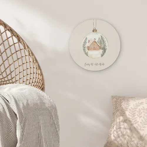 Quote - Winter - Kerst - Beige - Kerstbal Akoestische PET Vilt - Rond klein -sfeer4