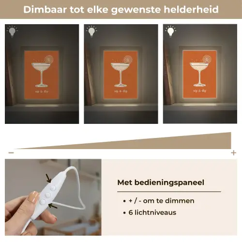 Cocktail - Oranje - Zomer - Quote Light Box met kabel (Wandlamp) klein -USP_dimbaarNL