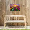 Tulpenveld - Zonsondergang - Kleurrijk Tuinposter op houten frame 2 cm dik klein -sfeer4