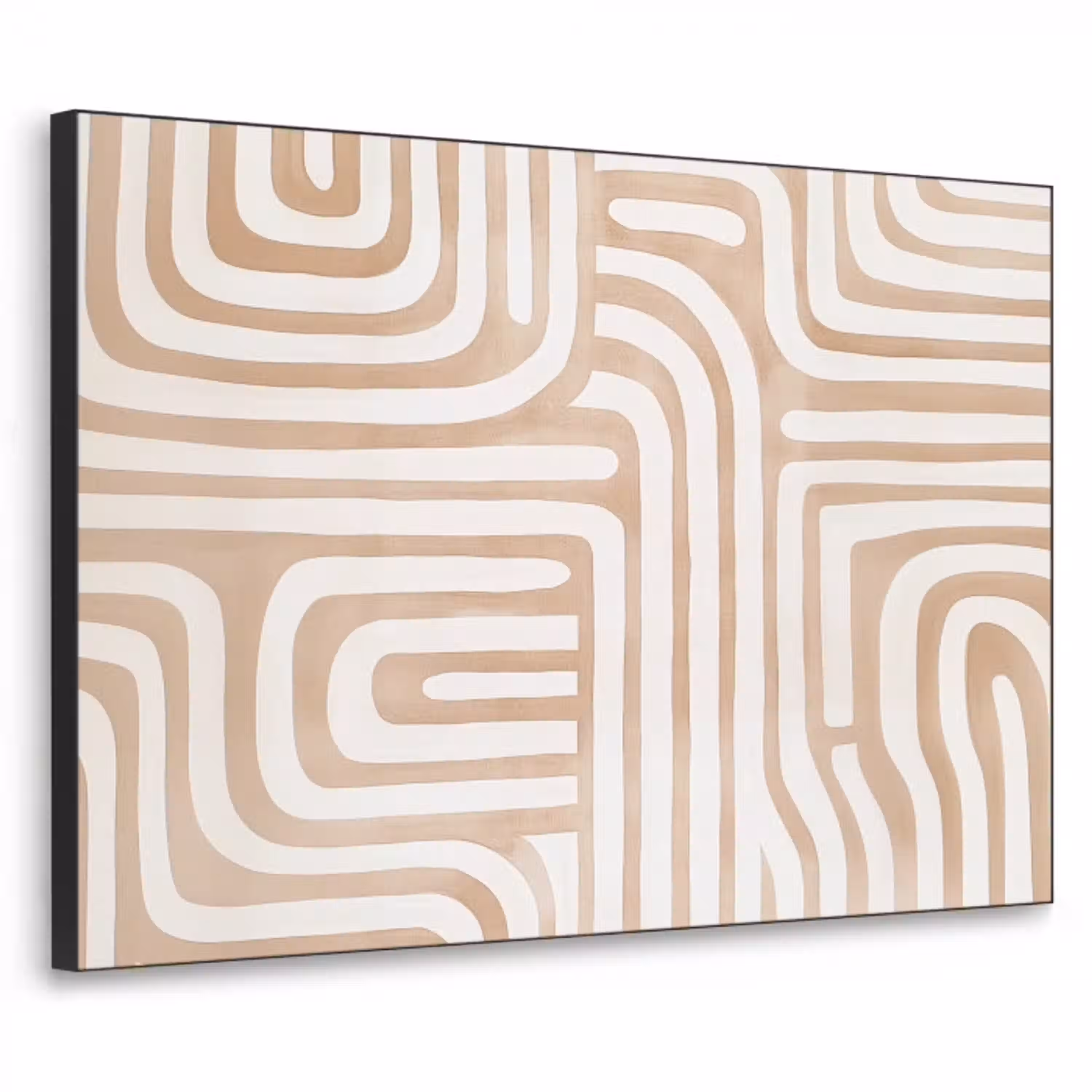 Aardetinten - Labyrintpatroon Textielframe - compleet frame klein -3d