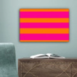Strepen - Horizontaal - Roze canvas 2cm klein 34 -sfeer4