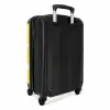 Gele achtergrond met witte stippen NBS - Handbagage koffer - Unisex middel -achterkant