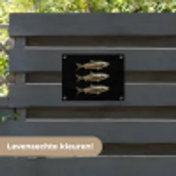 Vissen - Goud - Zwart tuinposter los doek klein -sfeer3